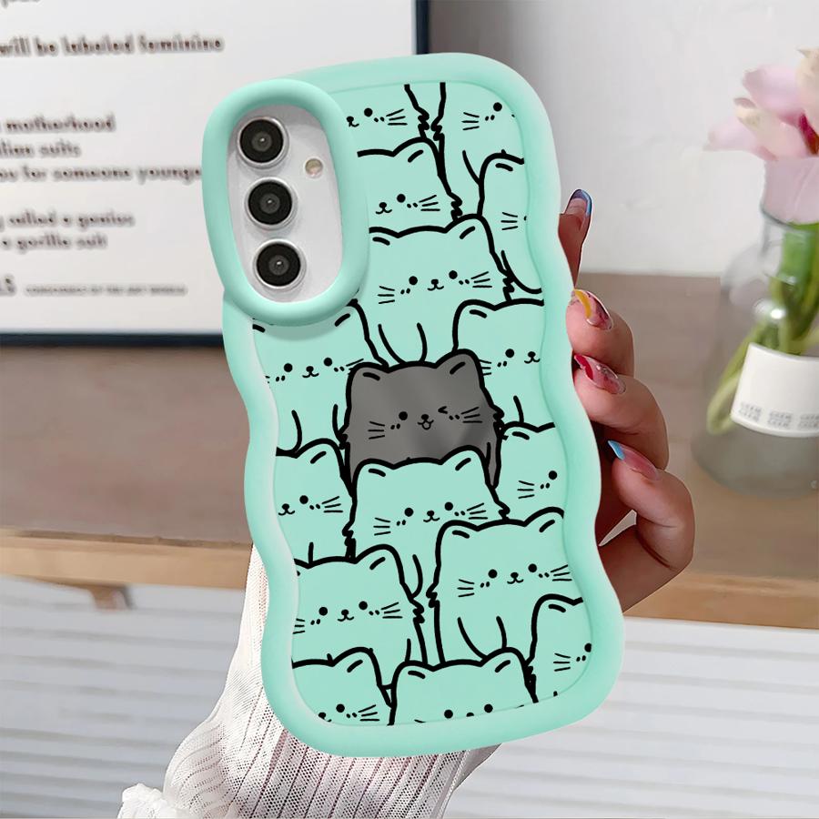 Hülle für Samsung Galaxy A13 A16 A21s A14 A12 A11 A52 A15 Weiche Handyhülle A23 A53 A04 A03 A33 A06 A22 A05 Cartoon Süße Katze