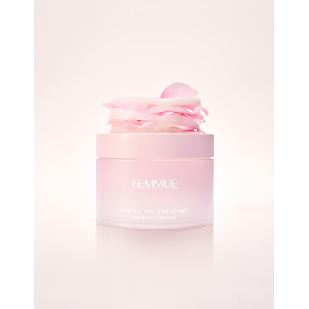 Famu Rose Infused Toning Pad 160ml 50 Sheets