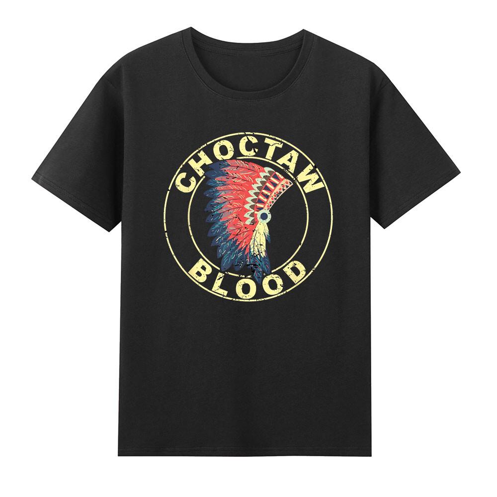 Choctaw Blood Proud Native American Headdress Choctaw Tribe Vintage Unisexs Tshirt S