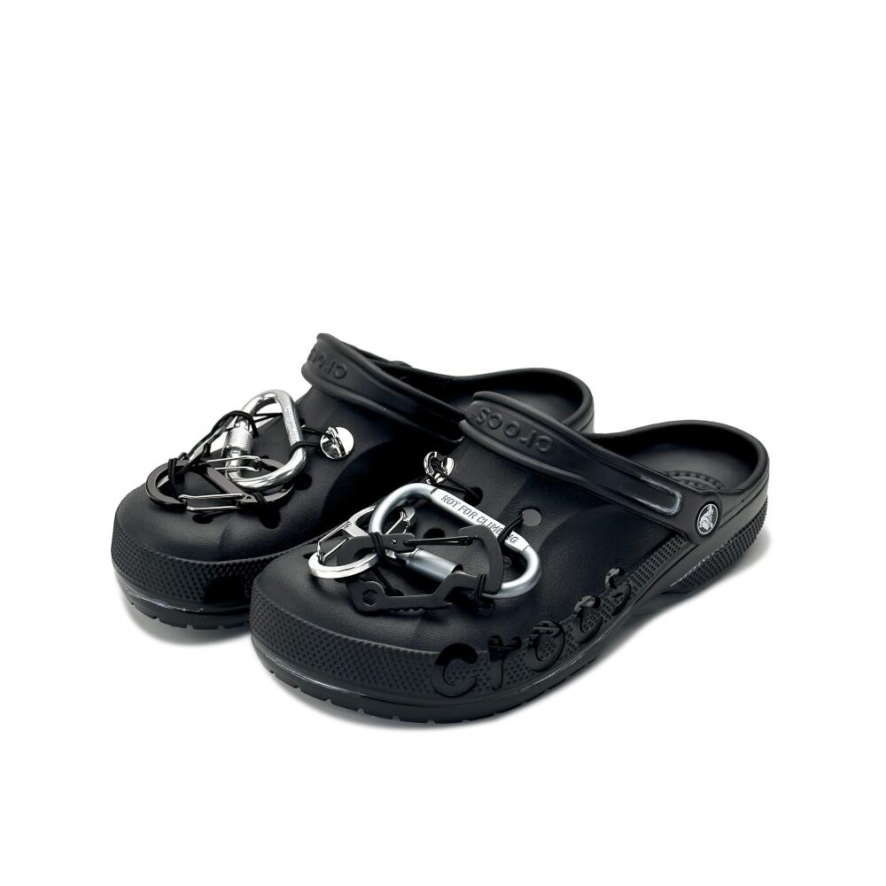 Crocs Baya Classic clog EVA Cool Rock Lock Beach Hole Shoes Unisex Black