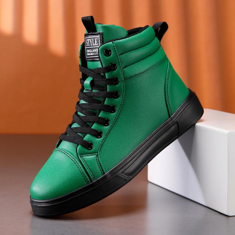 

Men s Sneakers High Top Canvas Shoes New Trendy Waterproof Lightweight Casual Sports Shoes for Men Student Street Shoe 47 зелений