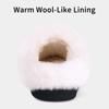 Fashion Shevalues Winter Plush Lining Slippers For Women Cozy Wool-Like Lined Chenille Slippers Memory Foam Fuzzy Warm Indoor Slippers