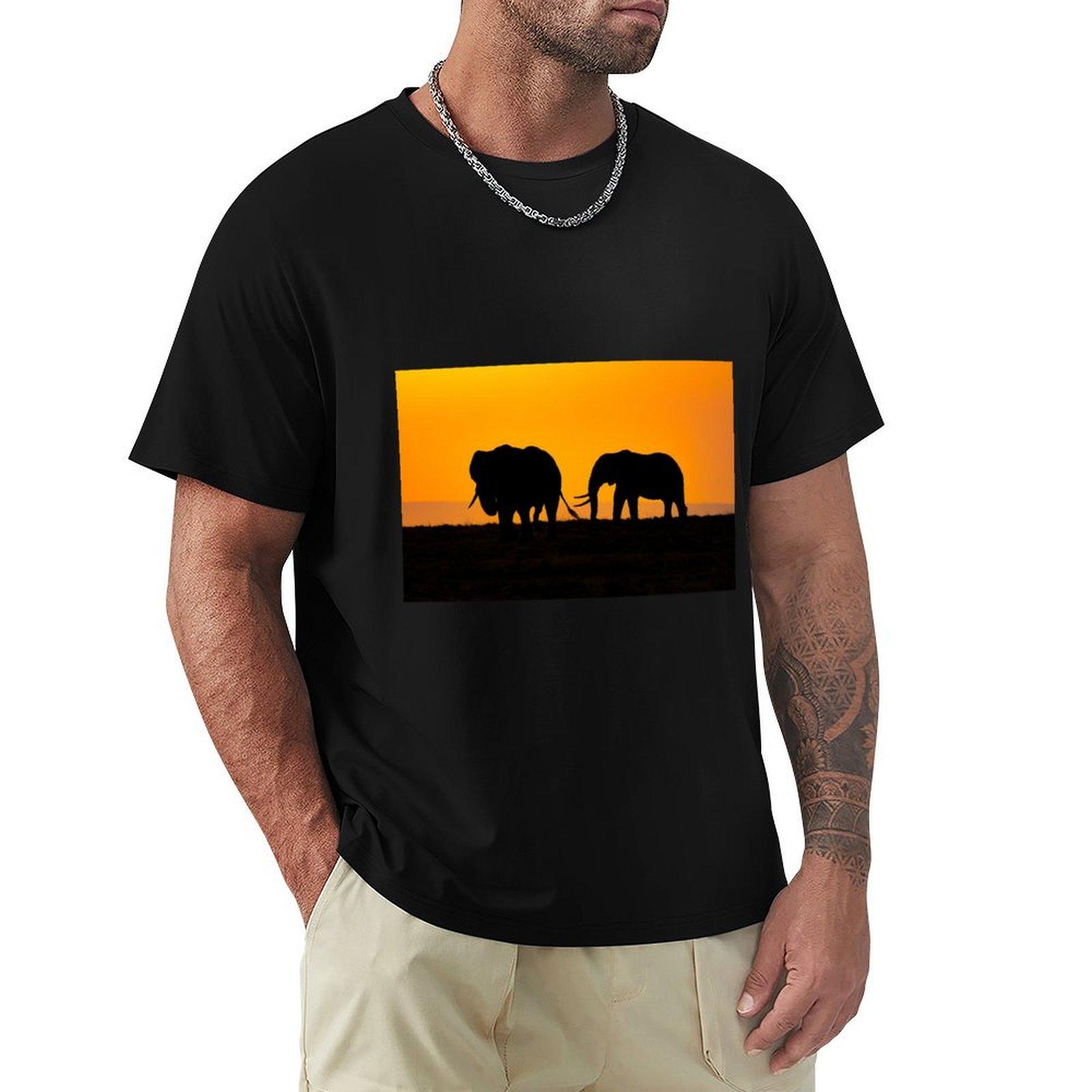 

Elefant i solnedgngen TShirt blanks luxury designer street wear heavy weight t shirts for men 4XL