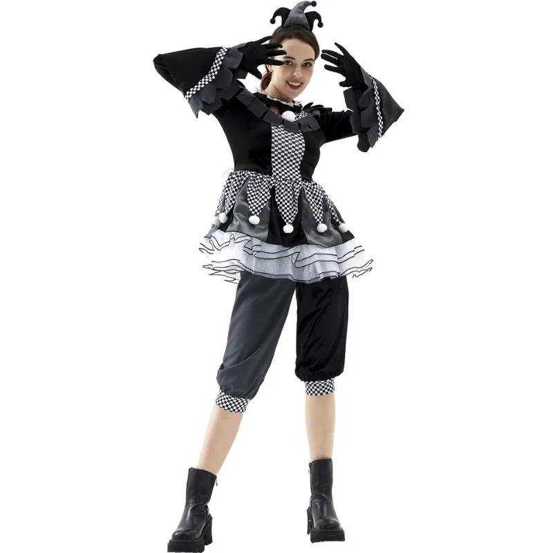 Halloween Evil Clown Costume - Circus Resurrection & Vampire Style Unisex for Male & Female Thriller Cosplay & Performance Wear