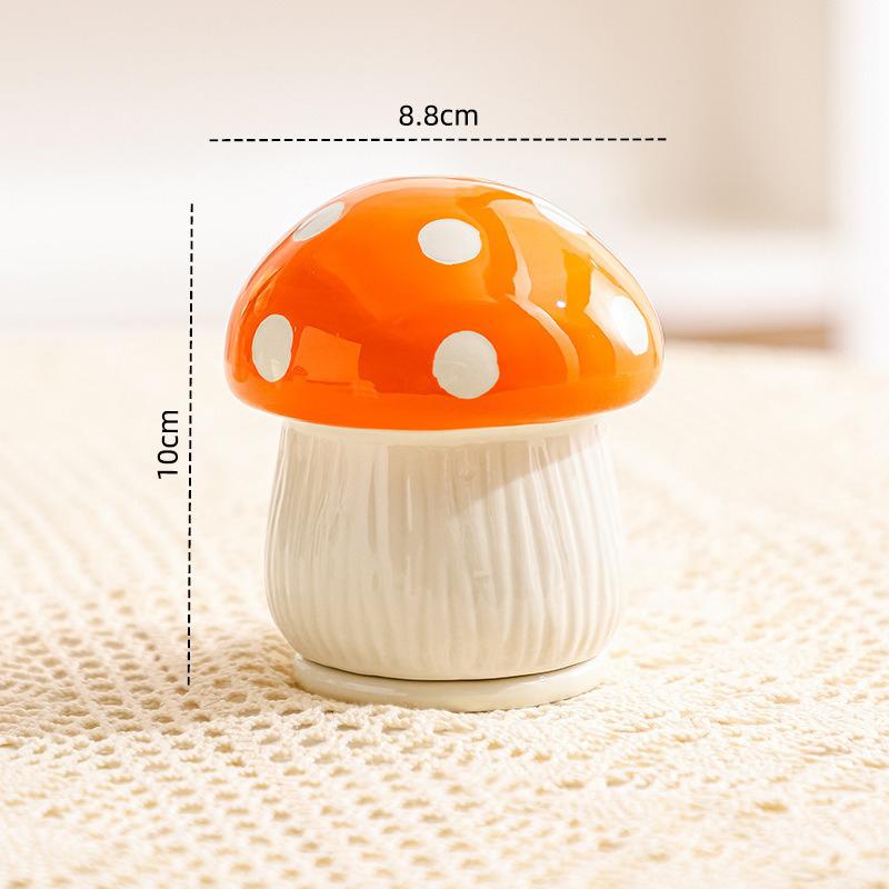 Cute Mushroom Toothpick Holder Ceramic Floss Box Desktop Decoration