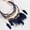 Fashion Bohemian Necklace Vintage Necklace Earrings Set Feather Tassel Necklace  Dating Accessories