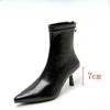 Fashion Pointed Toe Stiletto Short Boots for Women 2025 Autumn and Winter New Slim Boots Back Zipper French Chelsea Stretch Short Boots