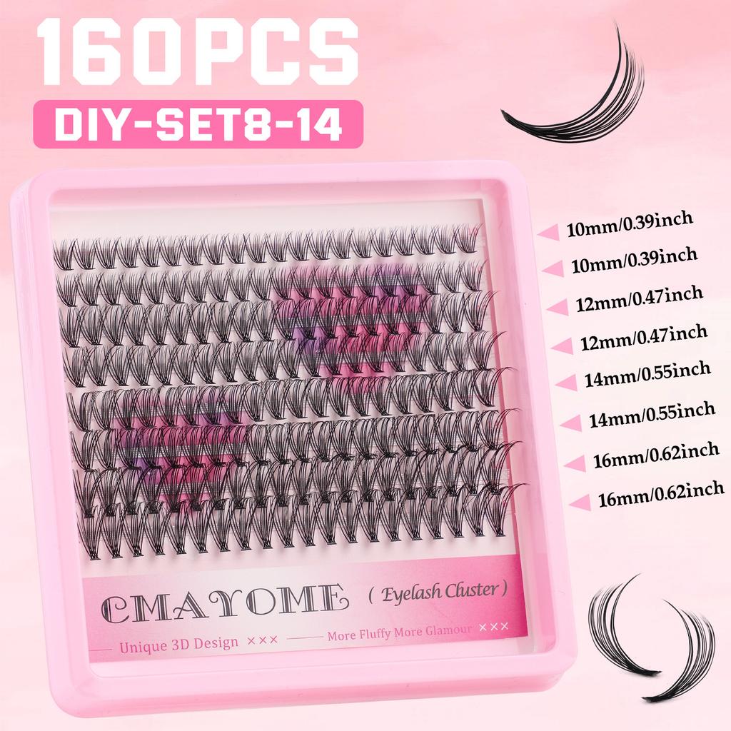 Diy Segmented Single Tuft Of Hair D Curve False Eyelashes 10-16Mm Thick Curled Eyelashes