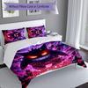 3pcs Custom Name Pokémon Gengar Bedding Set,Includes 1 Duvet Cover and 2 Pillowcases,All-season Bedroom Decor
