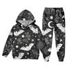 Kids Hoodie Set with Halloween Print – Long Sleeve Pullover and Pants for Boys Girls Holiday Party