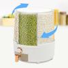 6 Compartment Kitchen Grain Storage Container, White Rotating Dry Food Dispenser for Rice, Beans, Pasta, Cereal, Oats, Flour