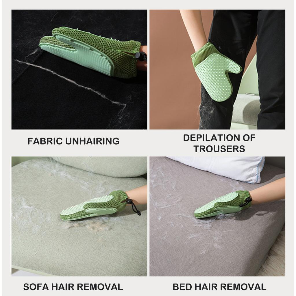Pet Grooming Glove & Hair Remover Tool Multi-Purpose Deshedding Brush For Cats Dogs & Carpet