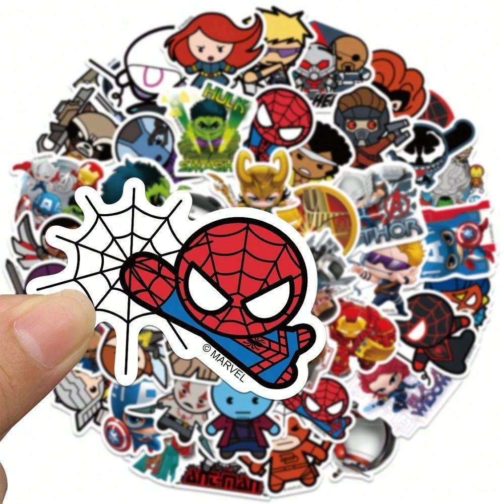 

50PCS Marvel Officially Licensed Spider-Man Decals Q-Version Heros Waterproof Animation Design Presents for Water Bottles Laptop Computer