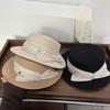 Eleganter Strohhut mit flachem Oberteil für Damen, Frühling und Sommer, hohe Qualität, Reise, vielseitig, Schleife, lässig, Shopping, Sonnenhut