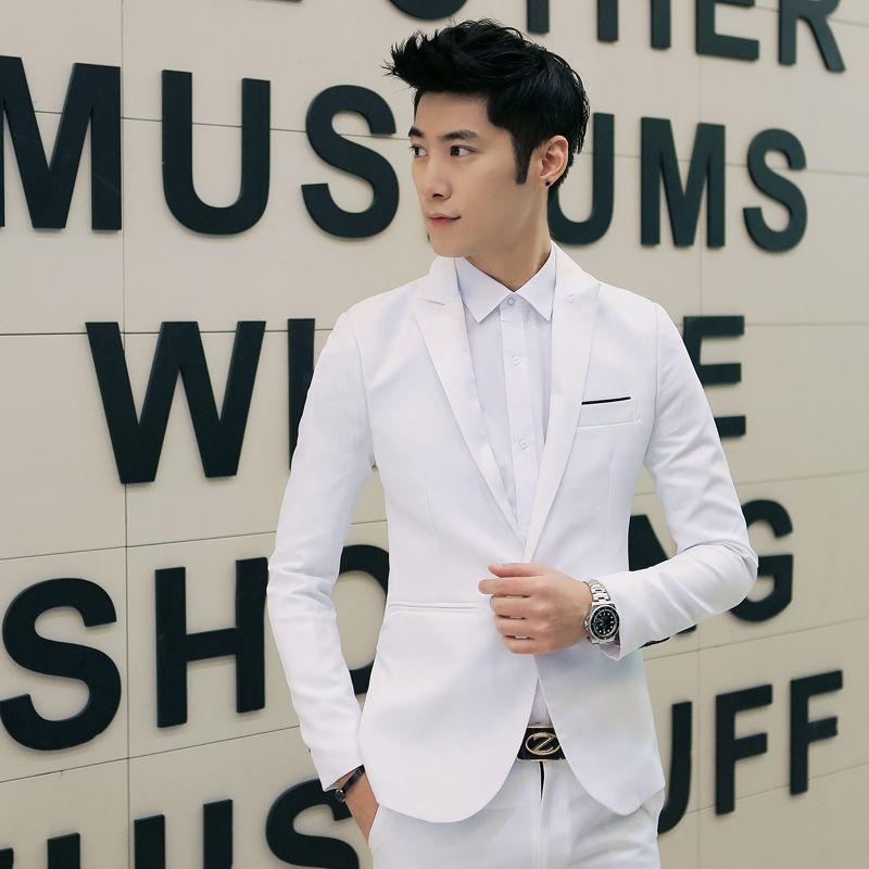 Summer Men's Casual Suit Business Office Trendy Non-ironing Anti-wrinkle Suit Jacket Solid Color Slim Fit Men's Suit
