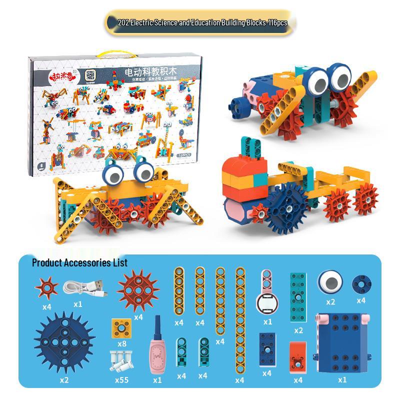 Children's Rechargeable Electric Engineering Building Blocks - Interactive, Large Particle STEM Toys