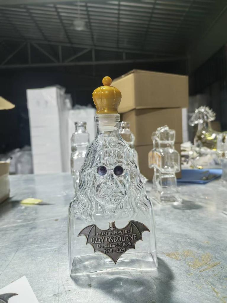 Ozzy Osbourne Memorial Whiskey Decanter - "Eternal Lord of Rock" Collectible Liquor Bottle, Bar Decor for Rock Fans