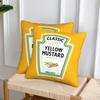 Mustard Mayo Ketchup 2 Pcs Square Pillowcase Pillow Cover Cushion Zip Decorative Comfort Throw Pillow For Home Car