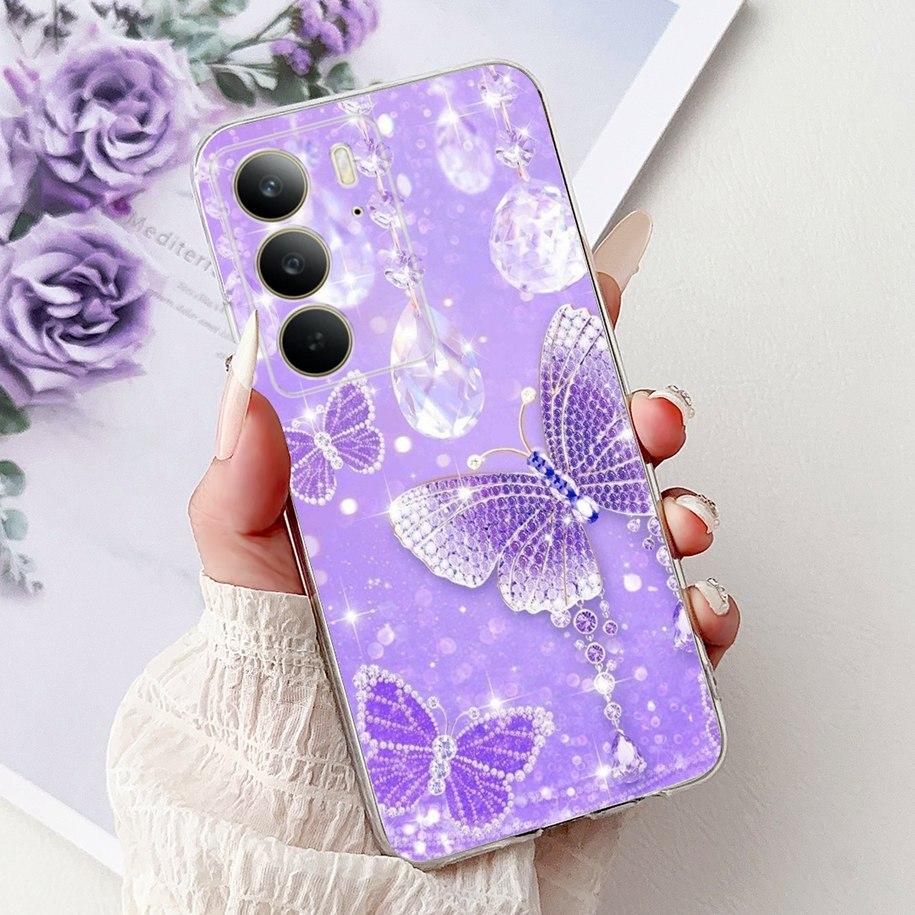 For OPPO Realme C75 4G Case 2025 New Fashion Butterfly Love Heart Flower Soft Transparent Silicone Cover For RealmeC75 C 75 Etui