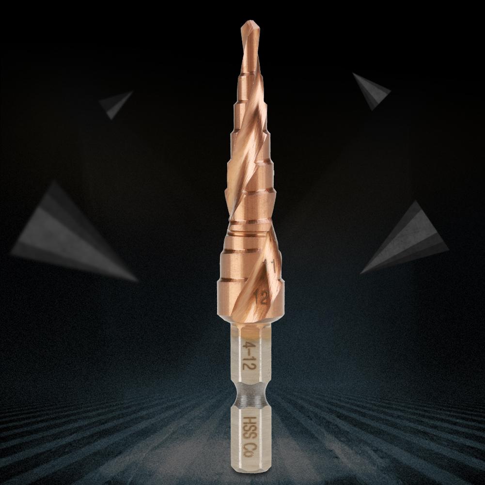 

1Pcs Hexagonal Handle Spiral Groove Step Cone Cobalt Drill Bit High Speed Steel(412mm)
