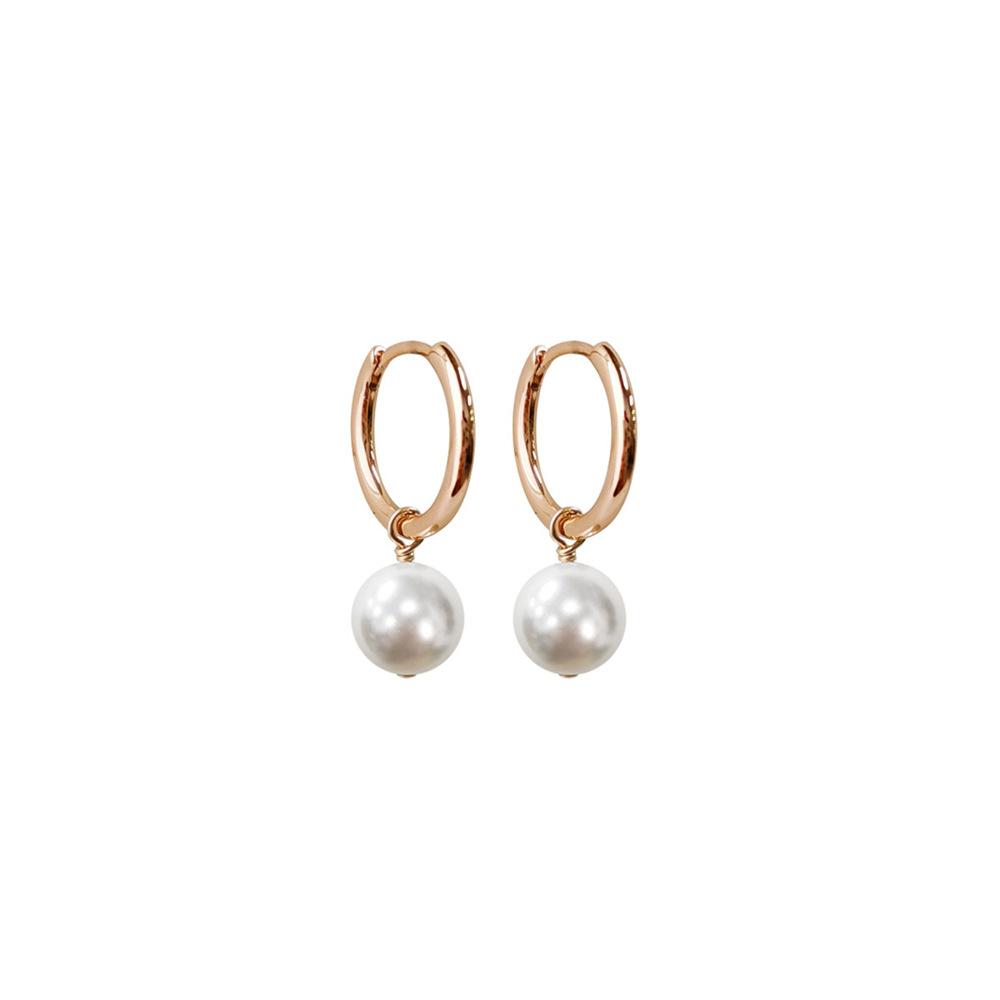 Shijia quality pearl earrings Liu Yifei same temperament circle ear buckle light luxury simple earrings new