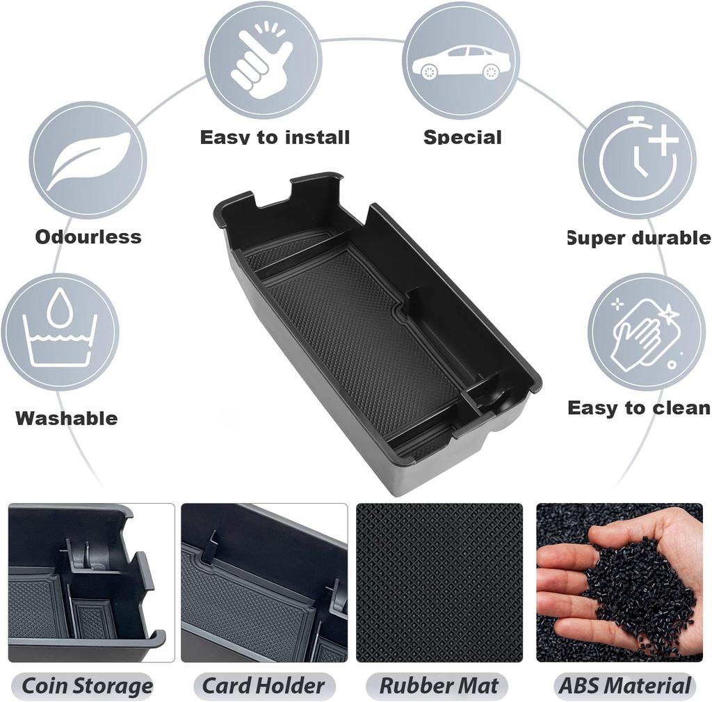 Sixthsmoy Center Console Organizer Storage Box for 2025 2025 Chevy Chevrolet Bolt EUV Bolt EV Armrest Box Interior Accessories