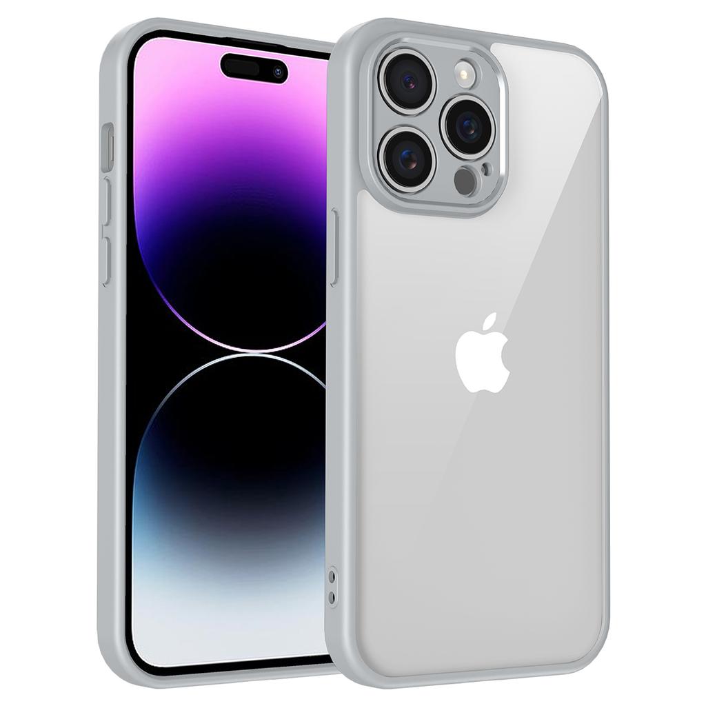 For iPhone 14 Pro Case Matte Skin Touch Clear PC + TPU Shockproof Phone Back Cover