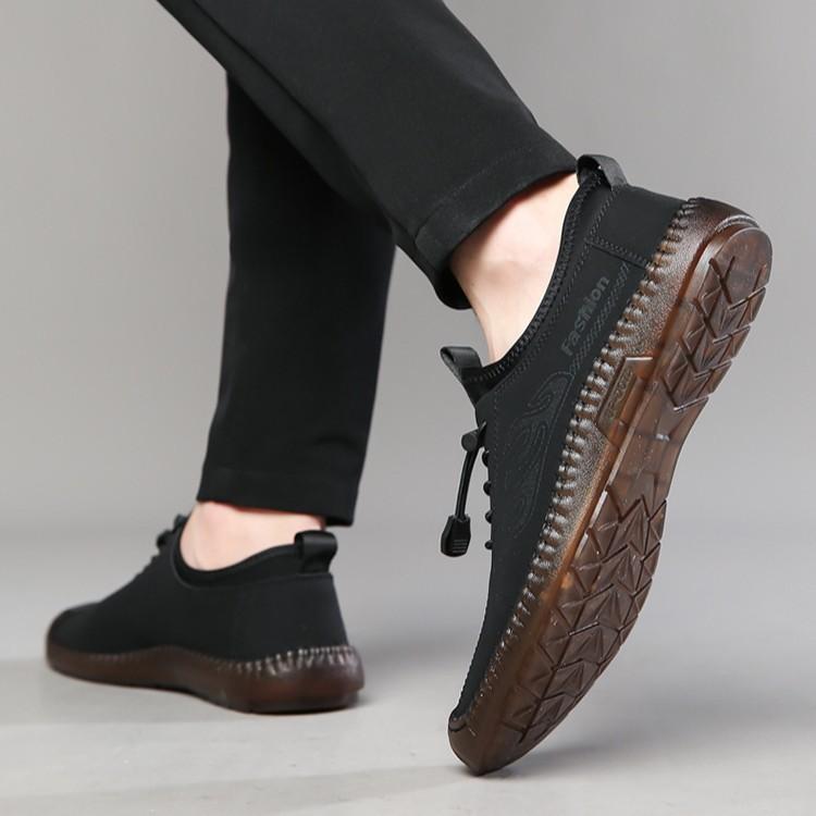 Shoes Men's beef tendon sole low-top men's shoes Foreign trade fashion trend casual leather shoes One pedal soft-soled lazy shoes