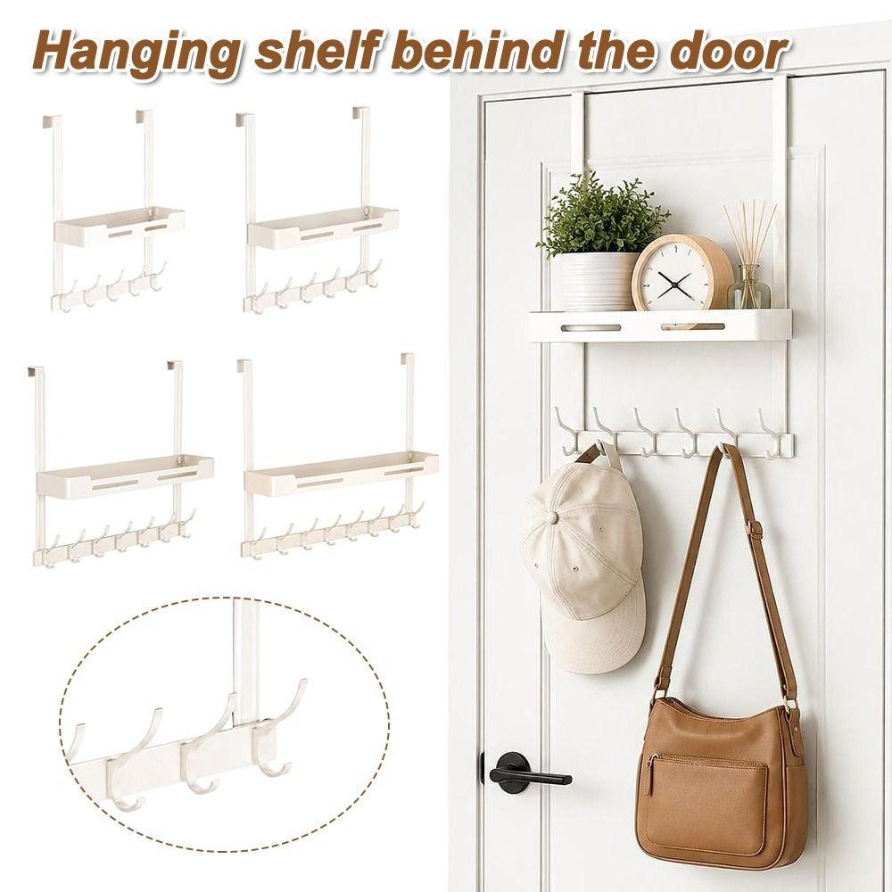 No Drill Over The Door Hook Rack Aluminum Door Organizer Hanging Hook Rack Bedroom Organization