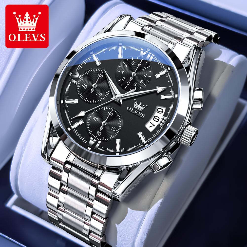 OLEVS 2987 Watches For Man Multifunctional Chronograph Quartz Watch Waterproof Luminous Watches Original Business Brand Reloj