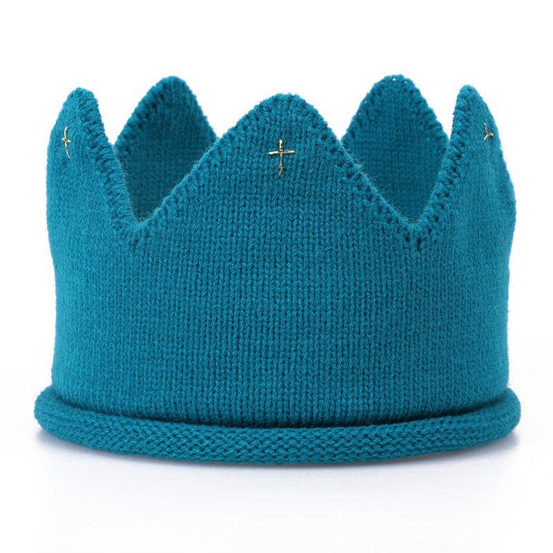 Unisex Candy Color Crown Knitted Hat and Headband for All Ages