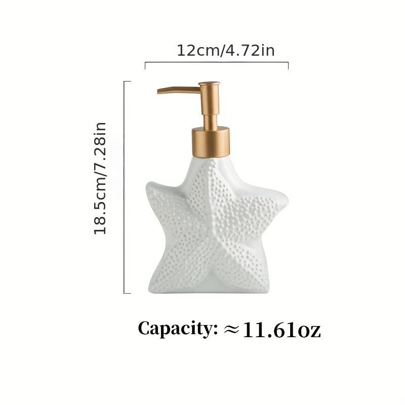 1pc Starfish Ceramic Lotion Dispensers,Shell Shaped Soap Dispenser, White Ceramic Lotion Bottle With Golden Matte Pump,Hand Soap Dispenser,Home Decor