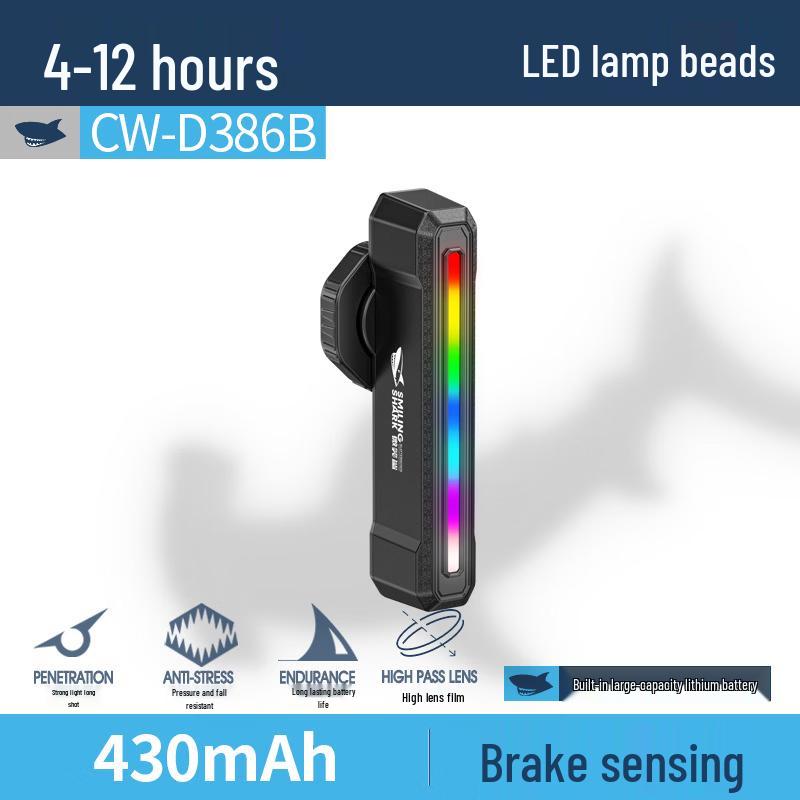 Smiling Shark Smart Brake Sensing Bicycle Tail Light