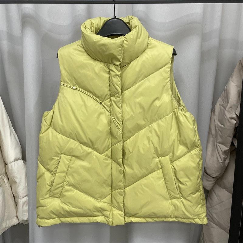 White duck down down vest women's stand-up collar vest outer wear vest design sense niche vest jacket 2024 autumn and winter