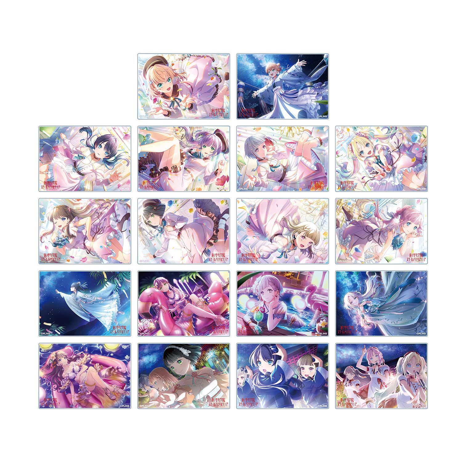 

Love Hasunozora Academy School Idol Club Trading Acrylic Cards Box Live! Girls Vol.2 18-Piece