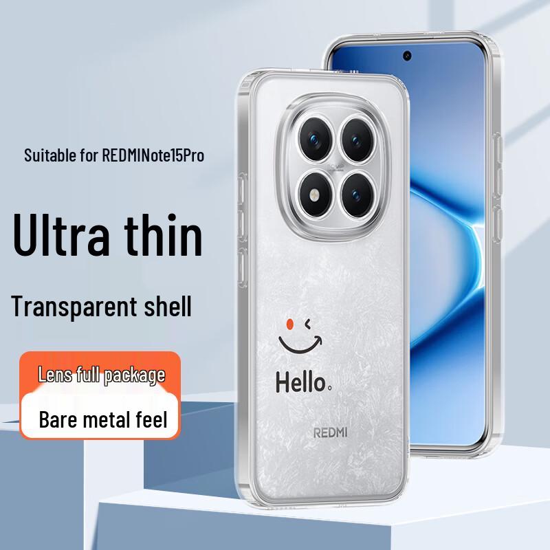 Purecolor Smile Transparent Soft Phone Case for Redmi Note 15 Series