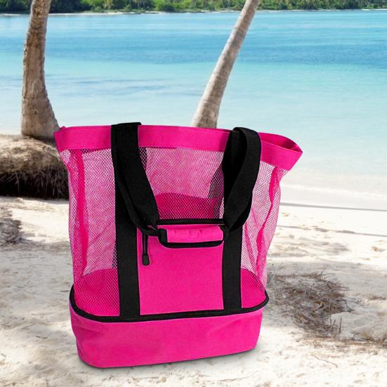 

Моющаяся пляжная сетчатая сумка большой емкости, амортизирующая двухслойная изолированная сумка для пикника для активного отдыха