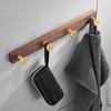 Tuqiu Robe Hook,Clothes Hook,Towel hanger, Wood and Aluminum Towel Hooks kitchen hooks Brushed gold bathroom accessories