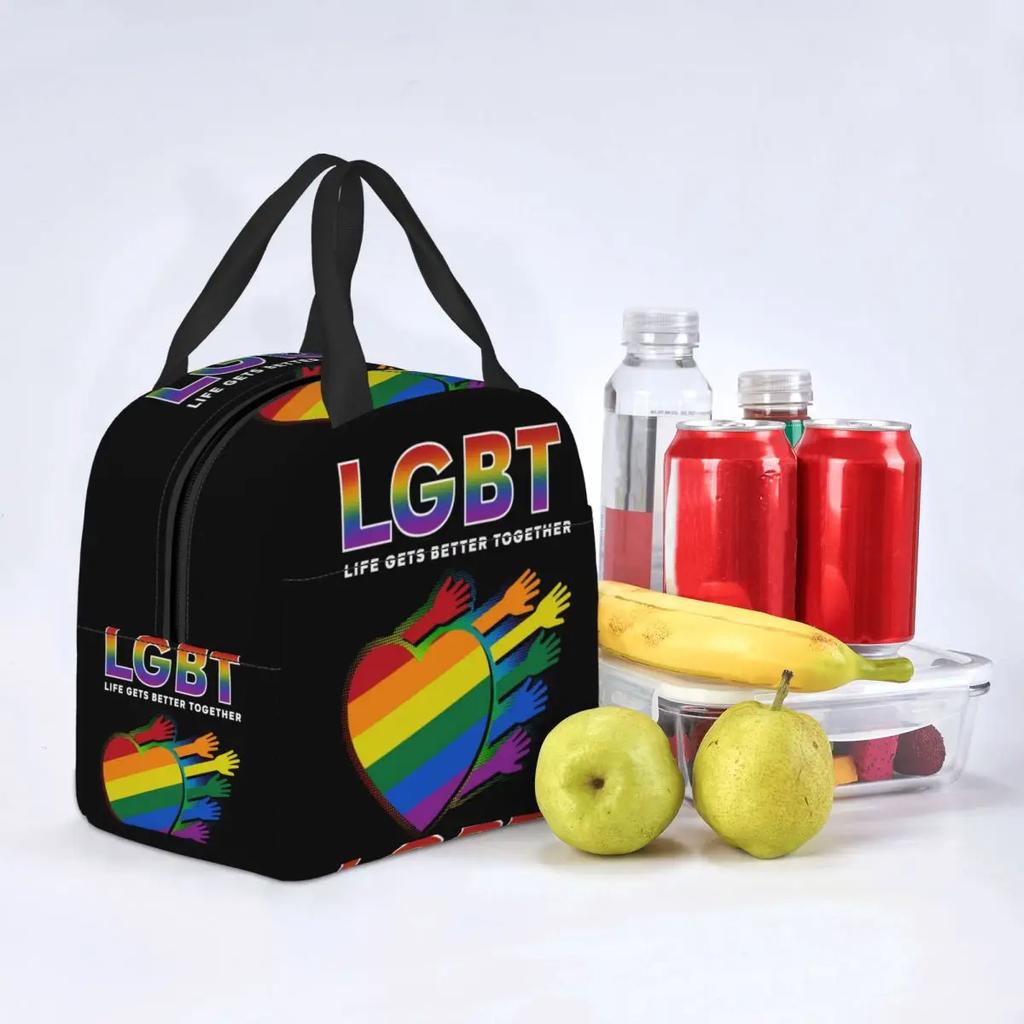Insulated Lunch Bag for Women Resuable Gay Lesbian Pride Cooler Thermal Lunch Box Beach Camping Travel