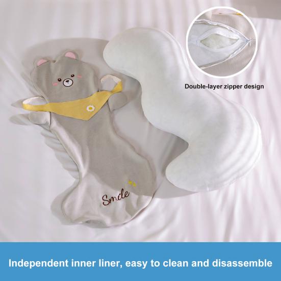 Long Body Pillow Ergonomic Curve Pillow Cute Side Sleeping Support Soft Animal Shapes Plush Doll for Kids Adult