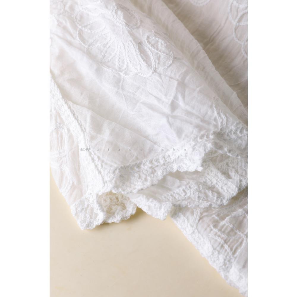 DIMANAF 2025 Women Spring Long Shirt Lace Blouse Loose Buttons Fashion Tops Tees White Tees New Blouse