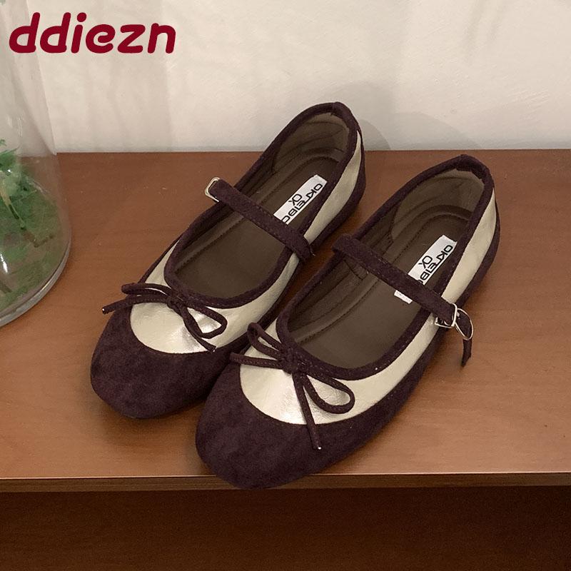 Fashion Fashion Round Toe Ladies Flats With Shoes Mixed Colors Female Shallow Footwear Buckle Women Mary Janes Shoes New