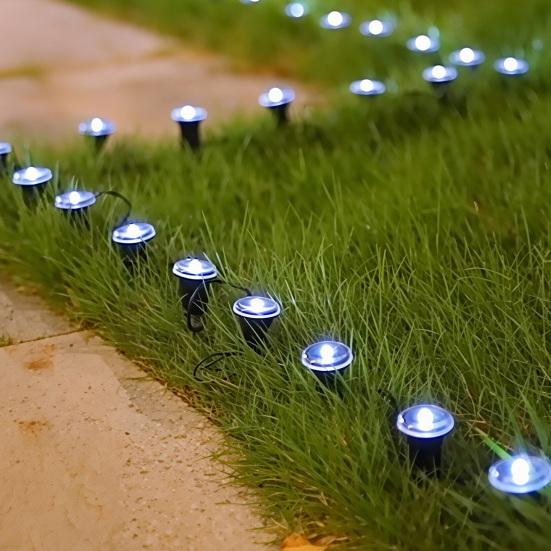 30Pcs Solar Ground Lights, Waterproof Garden Disk Lights, Solar Powered Pathway Lights, In-Ground Landscape Lighting for Lawn Patio Garden Walkway