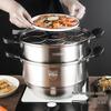 Adneny Stainless Steel 3-Layer Bottom Multi-Purpose Steamer & Soup Pot