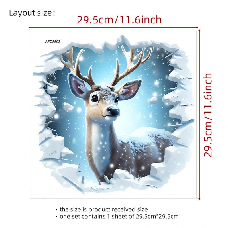 2025 Christmas Waterproof Removable Deer Wall Sticker for Bathroom Decoration