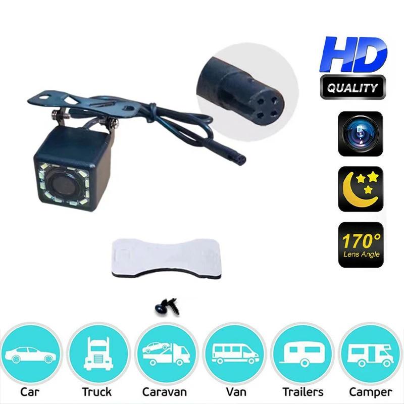 4 Pin HD Car Rear View Camera Reverse 12LED Night Vision Video Camera Wide Angle 170 Degree Parking Camera For Car Accessories