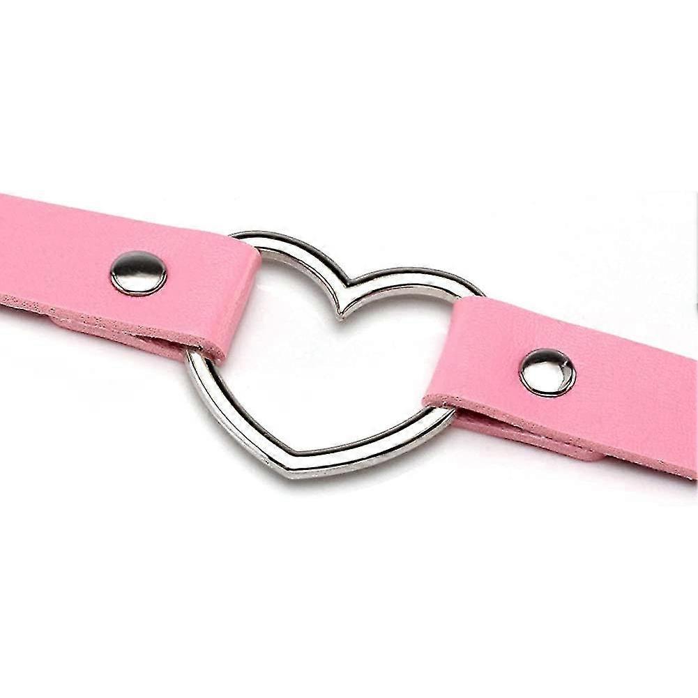Vintage Love Heart Pu Leather Choker Necklace Goth Choker Collar For Women