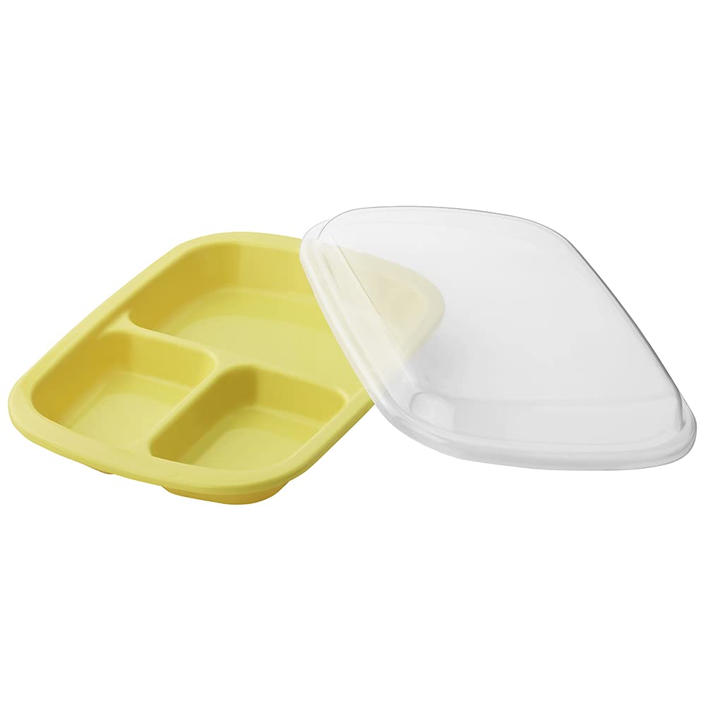 

Rakura Recopo Lunch 26cm Wide x 18cm Deep x 5cm Made in with Dishwasher Microwave Shatter Heat Perfect for Prepared &NE Plate, Yellow, High, Divided,