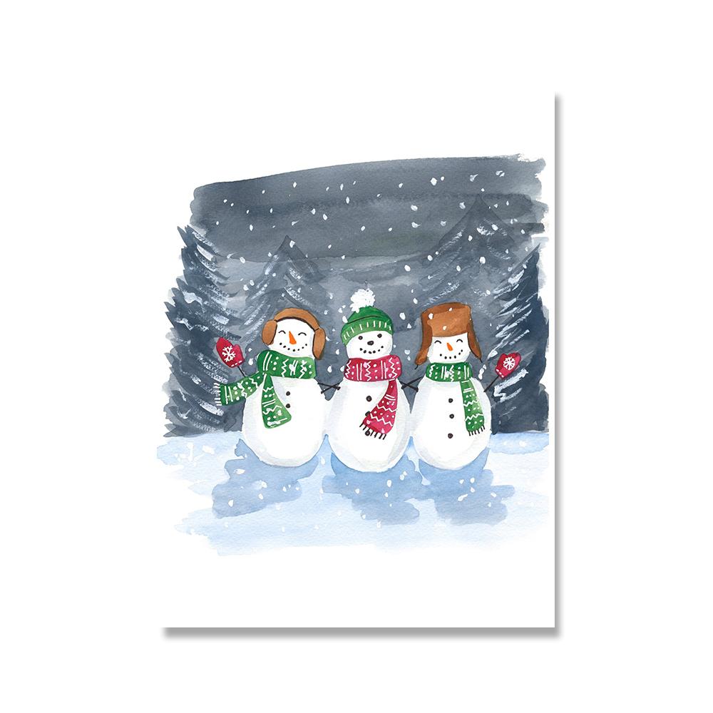 Weihnachten Schneemänner Singende Tänzerin Saisonale Wand Kunst Leinwand Malerei Nordic Poster Und Drucke Rentier Bilder Room Home Decor