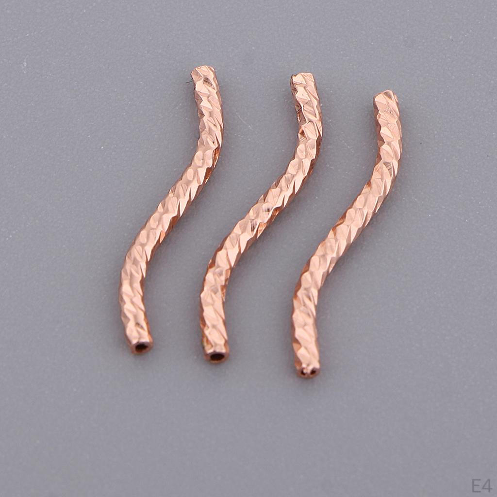 20 Pieces Style Alloy Tube Noodle Beads 1.3mm DIY Jewelry Twisted Spacer Loose for